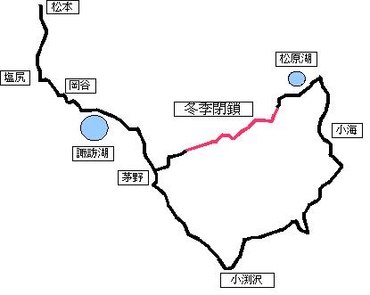 松原湖への道